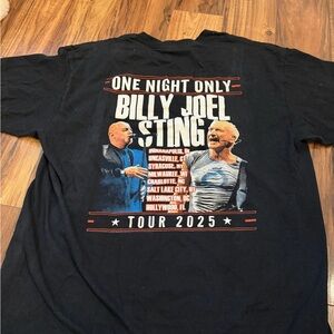 Black Billy Joel and Sting Tour 2025 T-Shirt